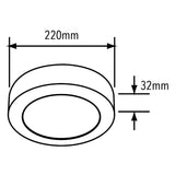 LÁMPARA DE INTERIOR LED ANKAA III TECNOLITE PARA SOBREPONER PLAFÓN 18W LUZ SUAVE CÁLIDA LED INTEGRADO