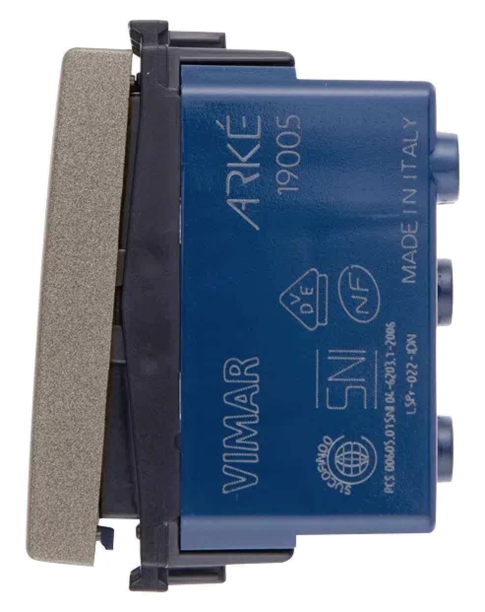 CONMUTADOR 1P 16AX. 250V. ILUMINABLE 1 MOD. METAL ARKE VIMAR ***HAE 2024***