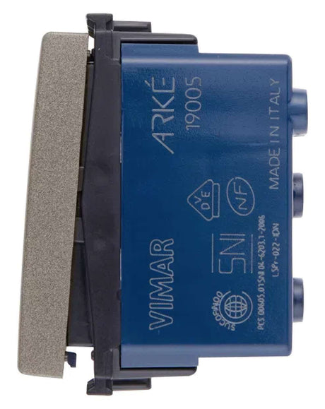 CONMUTADOR 1P 16AX. 250V. ILUMINABLE 1 MOD. METAL ARKE VIMAR ***HAE 2024***