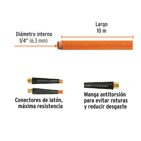 MANGUERA DE PVC BAJA PRESION 10M 1/4" MCA TRUPER
