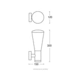 ARBOTANTE  VASE IP54 9W LED LUZ CALIDA IP54 ESTEVEZ ***HAE2025***