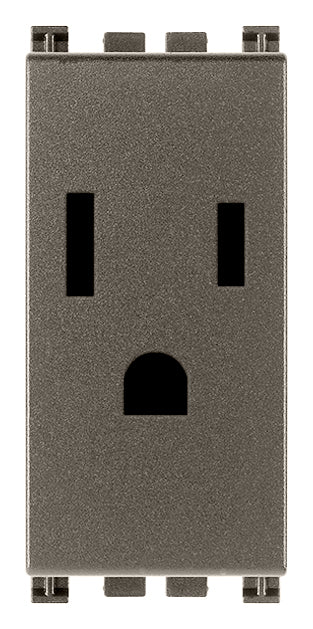 TOMACORRIENTE 2P+T 15A/127V. 1 MOD. USA METAL ARKE VIMAR