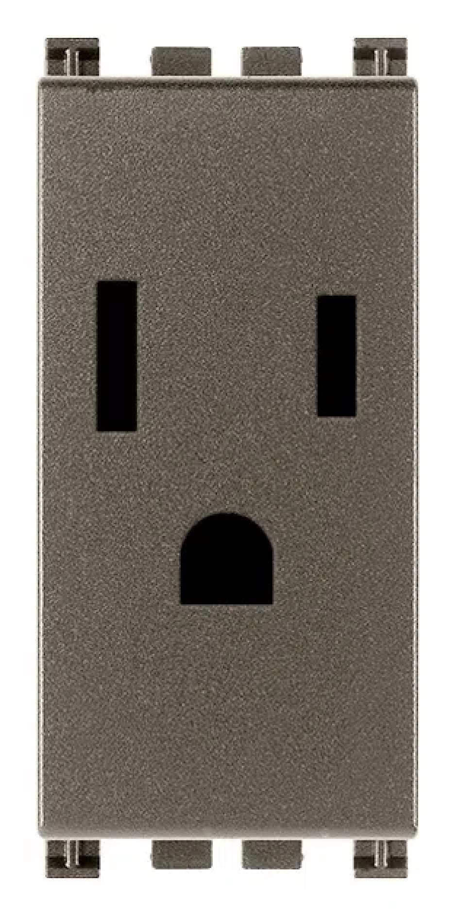 TOMACORRIENTE 2P+T 15A/127V. 1 MOD. USA METAL ARKE VIMAR