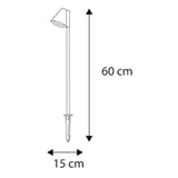 LUMINARIA GARDEN 8W MR16 CON ESTACA 60CM ESTEVEZ