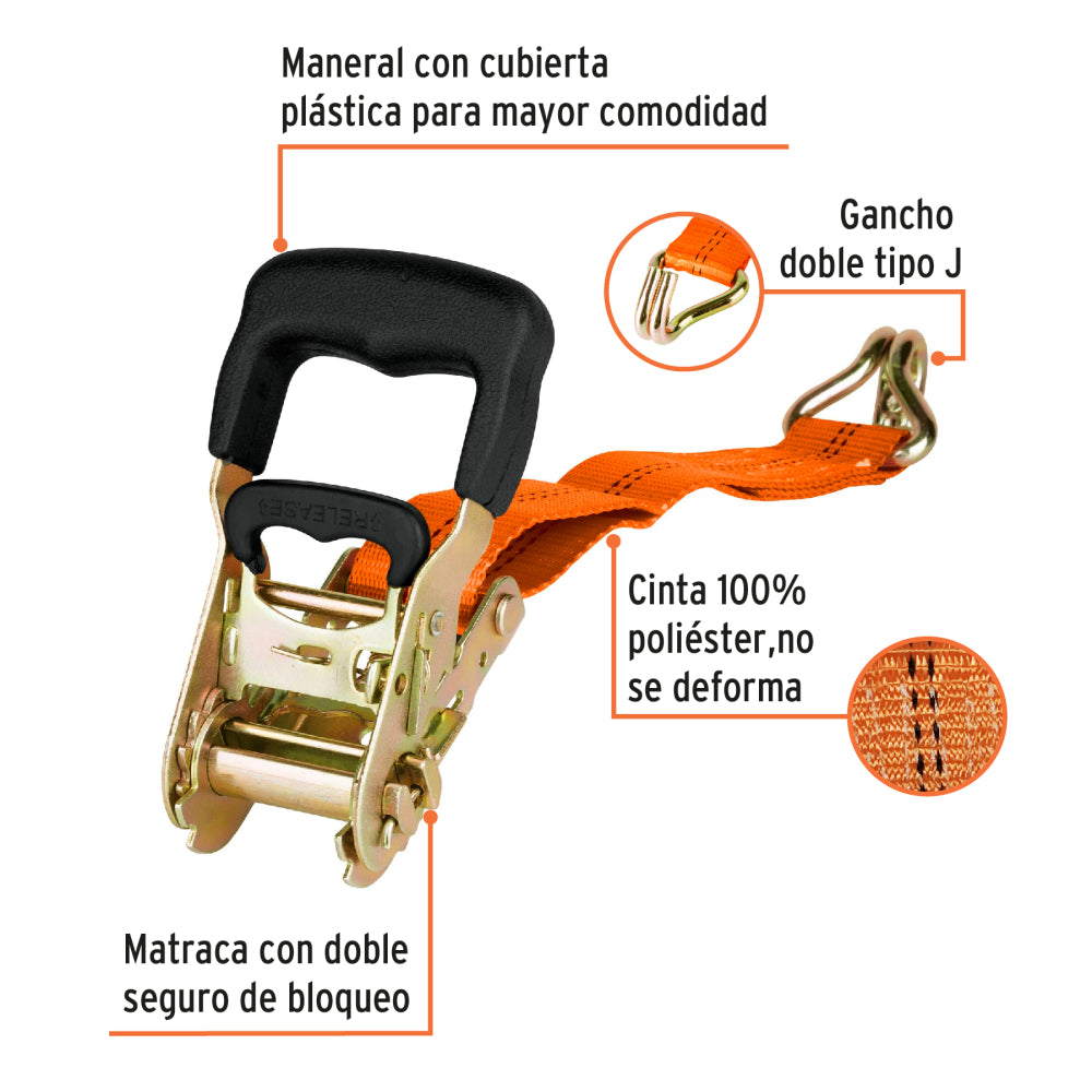 SUJETADOR CON MATRACA 2250 KGRS 19283 TRUPER HERRAMIENTAS