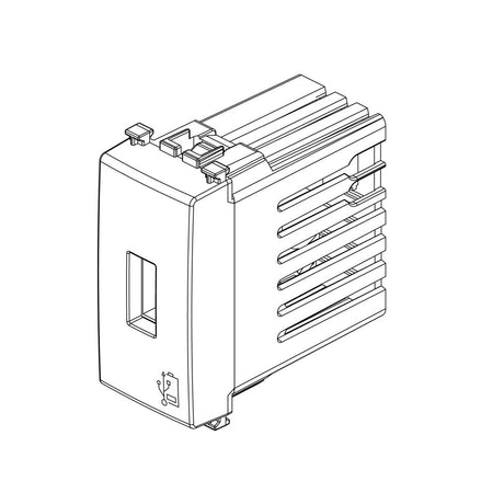 UNIDAD ALIMENTACION USB 5V. 1.5A. 1 MOD. 120-240V. METAL ARKE VIMAR
