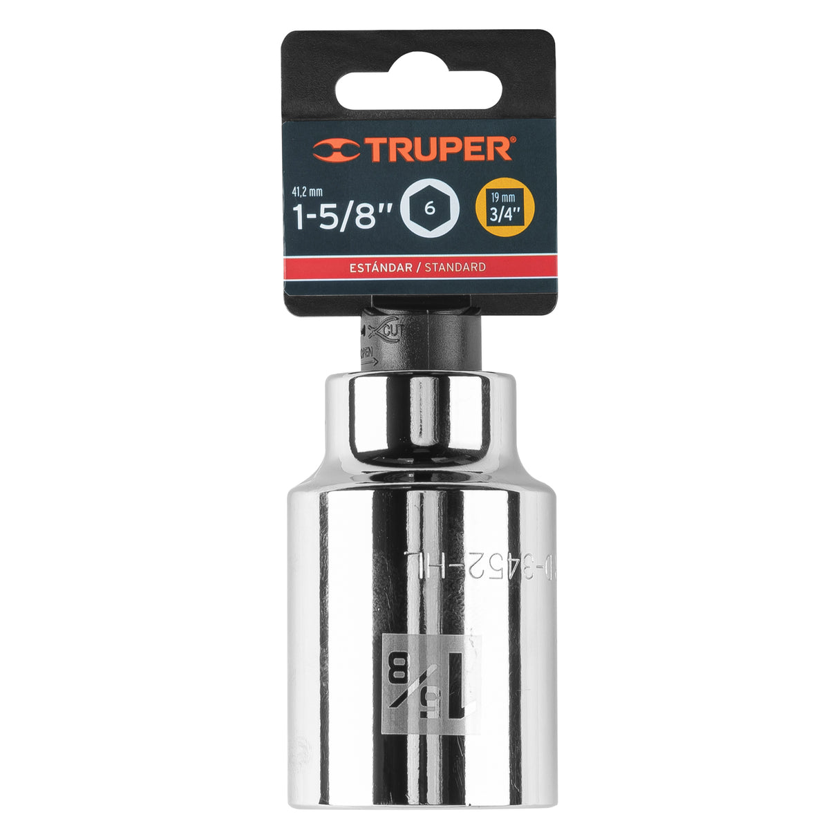 DADO LARGO DE 1-5/8 6 PUNTAS CUADRO 3/4 MARCA TRUPER