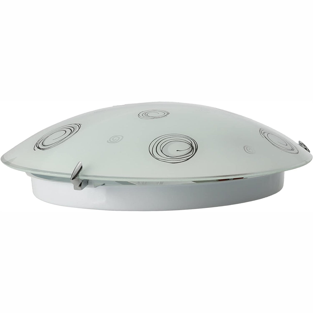 LUMINARIA SOBREPONER PLAFON CIRCULOS CROMO 25CM 60W E26 127V ESTEVEZ *** EXHIBIDO ***