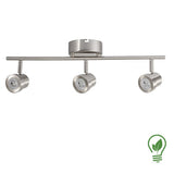 LUMINARIA SOBRE PONER VILLAFRANCA RIEL 3 LUCES LED 17W 120V LUZ CALIDA NIQUEL ESTEVEZ ***HAE2025*** *** HAE ***