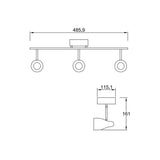 LUMINARIA SOBRE PONER MOLINA RIEL 3 LUCES LED 17W 120V LUZ CALIDA NIQUEL ESTEVEZ ***HAE2025***