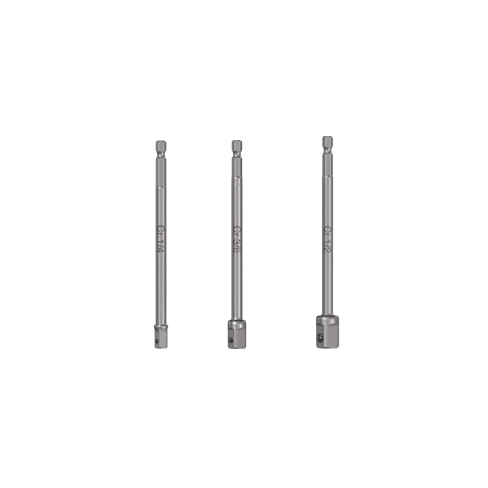 JGO. 3 ADAPTADORES LARGOS P/DADOS 1/4"-3/8"-1/2" ADA-3L 19599 TRUPER