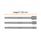 JGO. 3 ADAPTADORES LARGOS P/DADOS 1/4"-3/8"-1/2" ADA-3L 19599 TRUPER