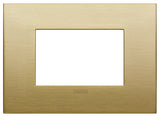 PLACA 3 MOD. CLASSIC METAL LATON CEPILLADO ARKE VIMAR