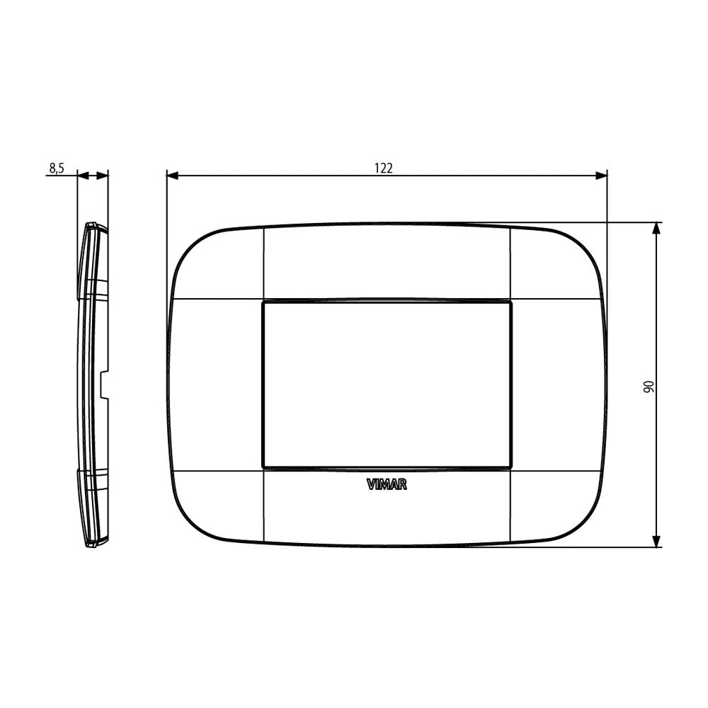 PLACA 3 MOD. ROUND METAL LATON CEPILLADO ARKE VIMAR