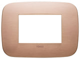 PLACA 3 MOD. ROUND METAL COBRE CEPILLADO ARKE VIMAR
