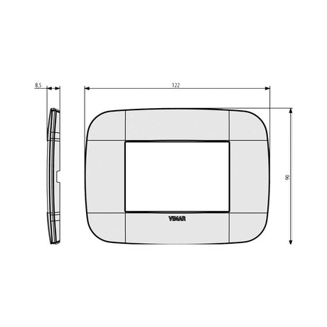 PLACA 3 MOD. ROUND METAL COBRE CEPILLADO ARKE VIMAR