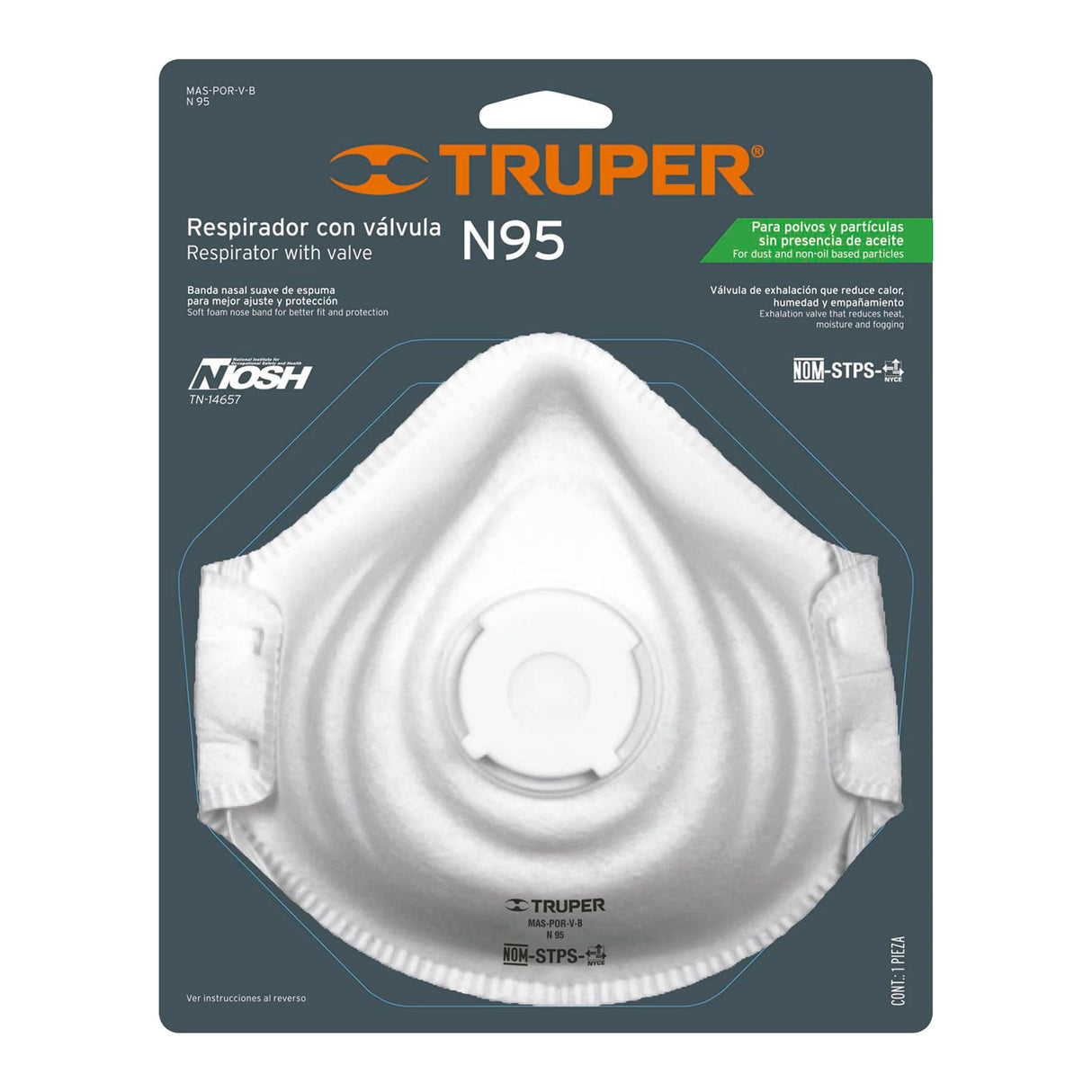 MASCARILLA CON VALVULA PARA POLVOS ORGANICOS TRUPER