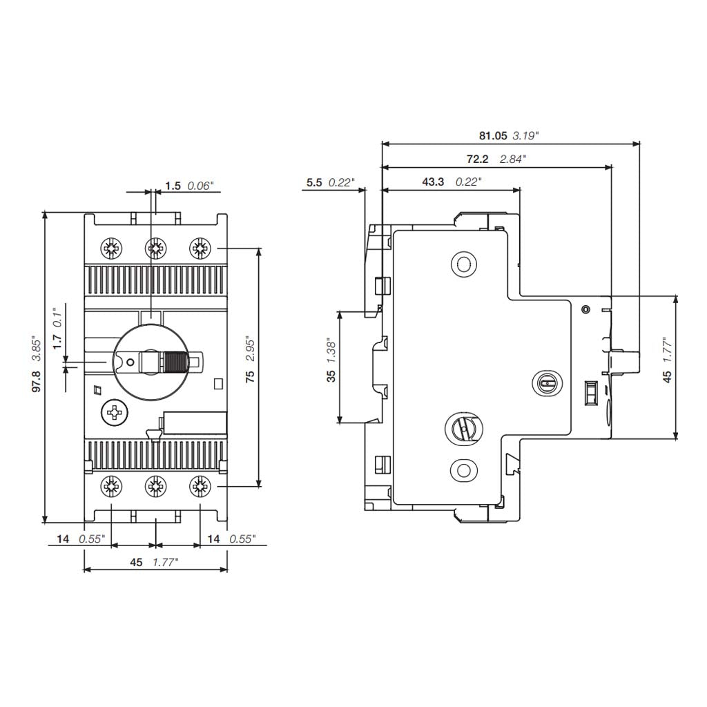 GUARDAMOTOR 10-16A. 230/440V 7.5-10HP-440V MS132-16 1SAM350000R1011 ABB