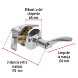 MANIJA DE BAÑO CROMO MATE MCA PRETUL 20037