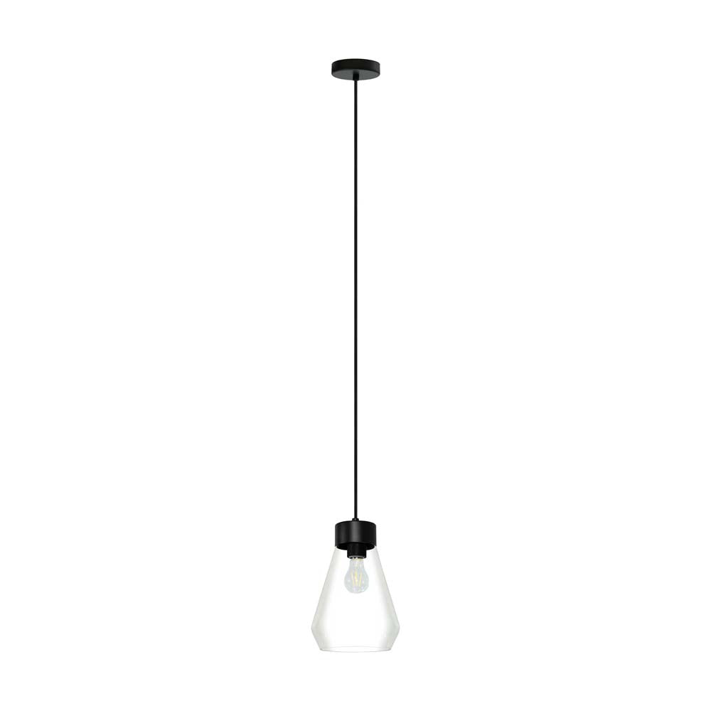 LUM COLGANTE NEGRO PANTALLA CRISTAL MONTEY E26 1X60W (NO INLUIDA) 120V EGLO *** HA. LUMI ***