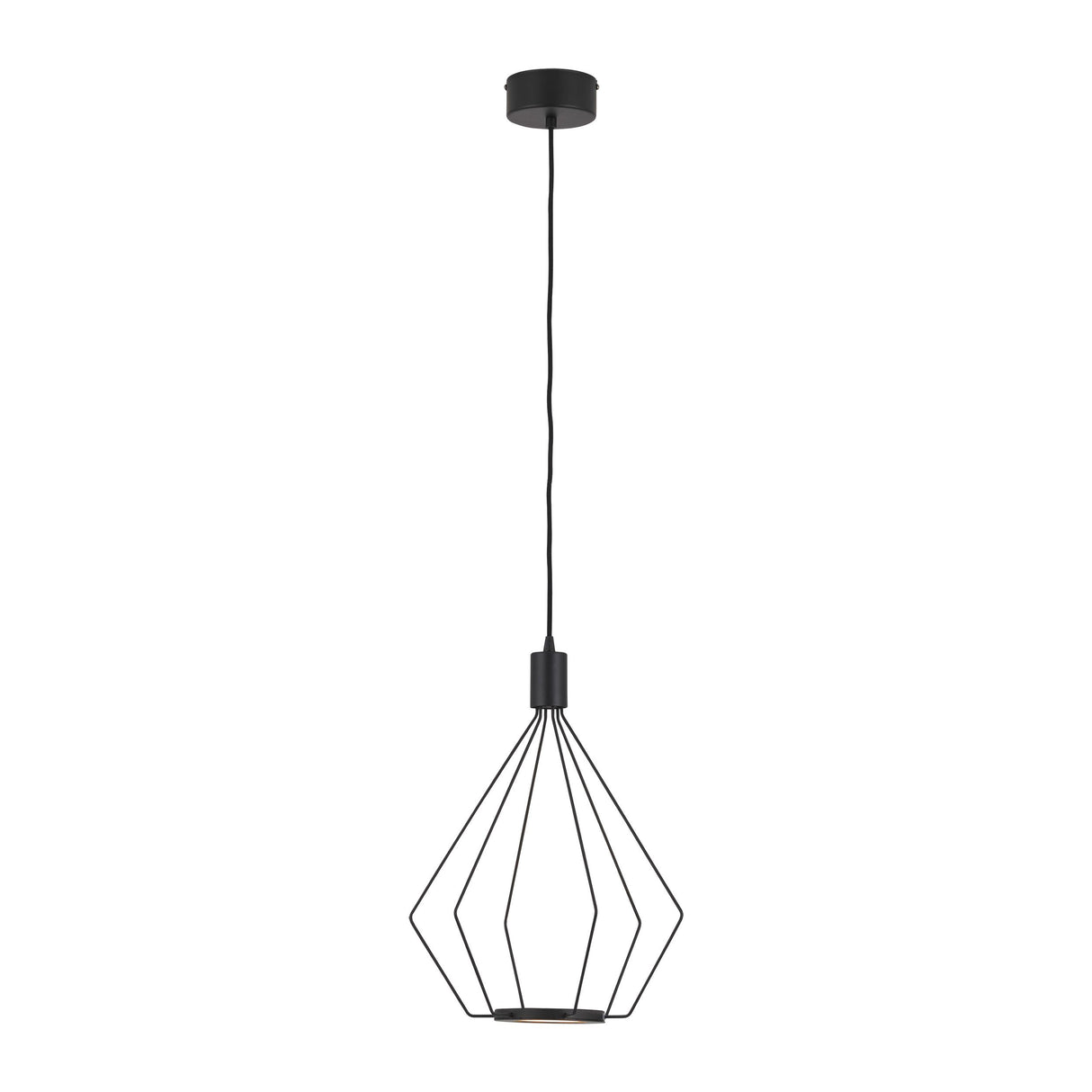 LUMINARIO COLGANTE GEOMETRICO E26 1X60W MAX 120V NEGRO CADOS *** HA. LUMI ***