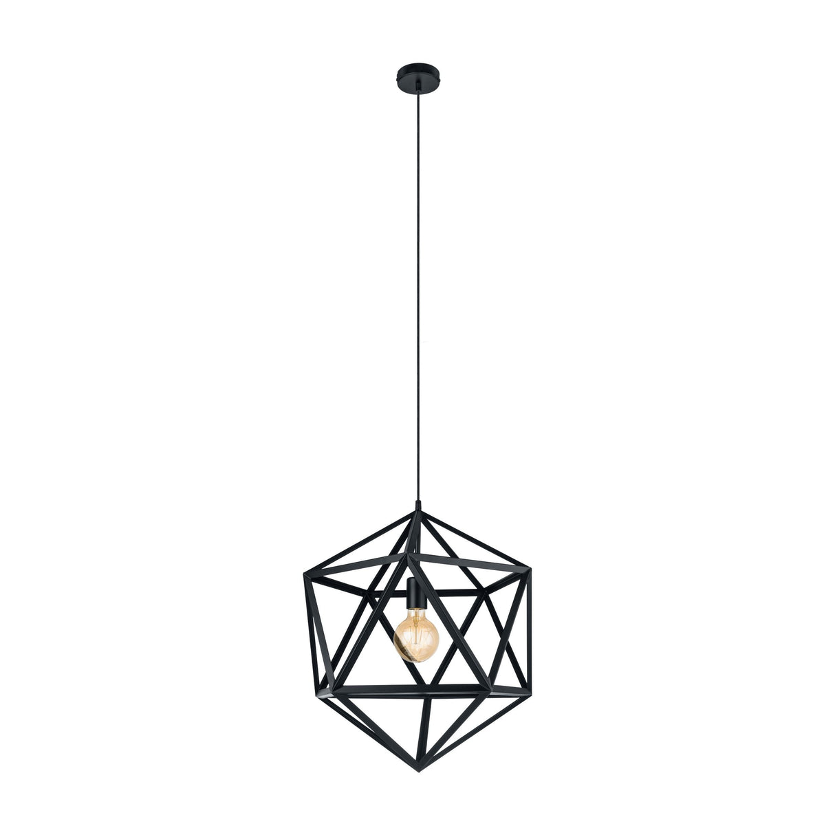 LUMINARIO COLGANTE HEXAGONAL E26 1X60W MAX 120V NEGRO EMBLETON