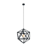 LUMINARIO COLGANTE HEXAGONAL E26 1X60W MAX 120V NEGRO EMBLETON