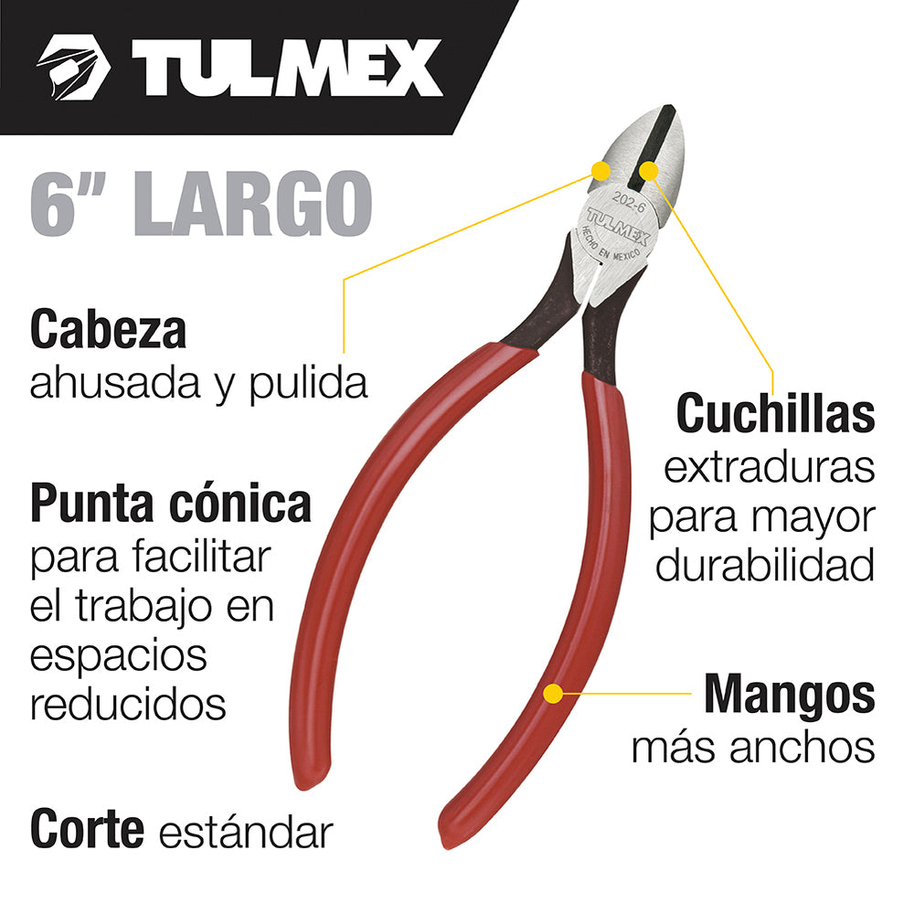 PINZA DE CORTE DIAGONAL 6" CLASICA TULMEX KLEIN TOOLS