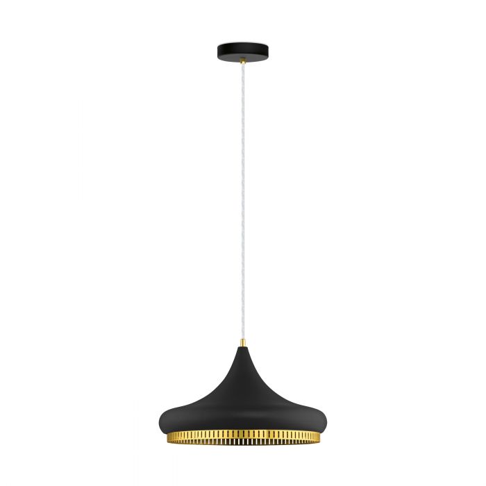 LUM COLGANTE LED 1 LUZ E27 60W GRANDE NEGRO-ORO COCNO 1 MCA EGLO ***HAE 2024***