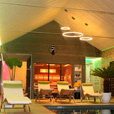 LUMINARIO COLG. LED 76W. 1 LUZ ACERO NEGRO PLAST. SATIN LED INT. TONARELLA *** REQUIERE DIMMER *** EGLO *** HA. LUMI ***