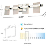 LUMINARIO DE PARED LED 4 PANTALLAS MADRONA 31W ACERO NEGRO VIDRIO CLARO *** HA. LUMI ***