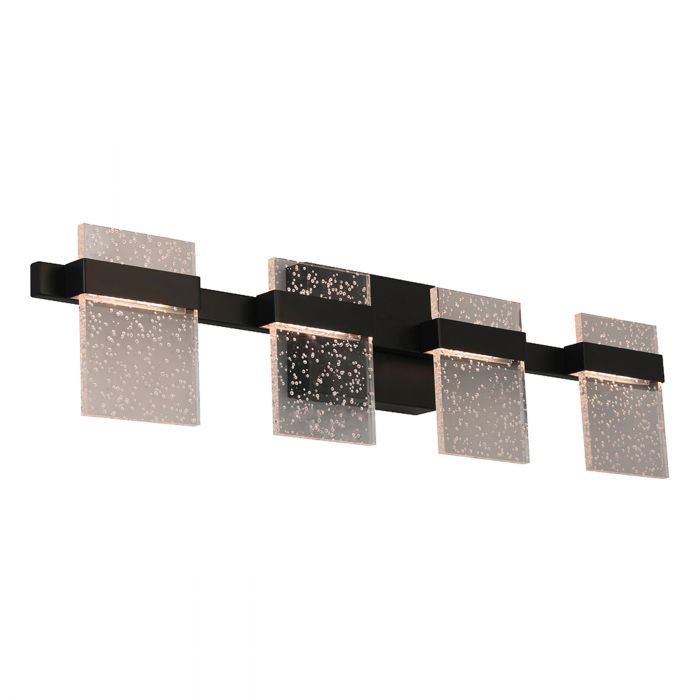 LUMINARIO DE PARED LED 4 PANTALLAS MADRONA 31W ACERO NEGRO VIDRIO HUMO