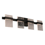 LUMINARIO DE PARED LED 4 PANTALLAS MADRONA 31W ACERO NEGRO VIDRIO HUMO