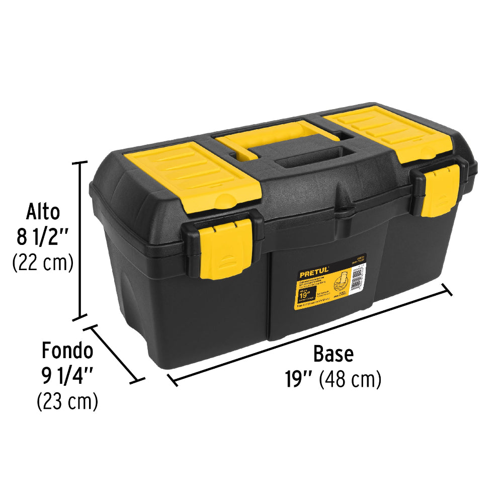 CAJA PLASTICA 19" P/ HERRAMIENTAS CON COMPARTIMIENTOS MCA PRETUL