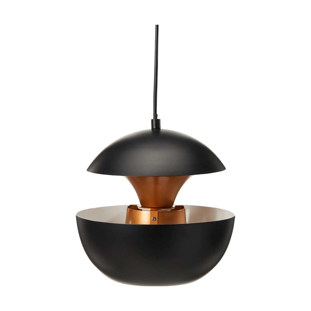 COLGANTE METÁLICO TECNOLITE AUVA II BASE E27 NEGRO CON INTERIOR DORADO ***HAE 2024***