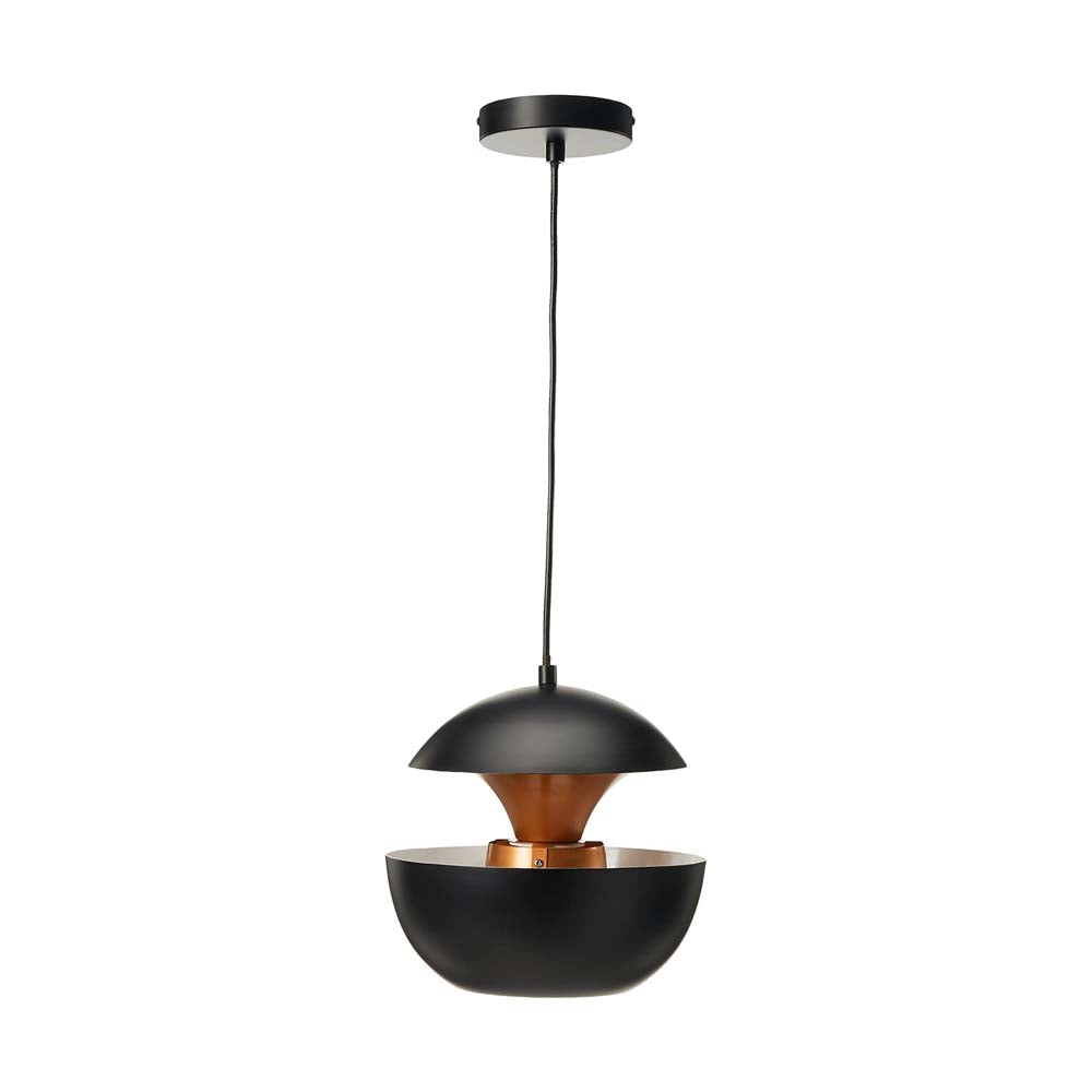 COLGANTE METÁLICO TECNOLITE AUVA II BASE E27 NEGRO CON INTERIOR DORADO ***HAE 2024***