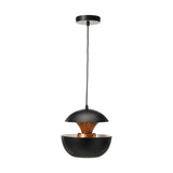 COLGANTE METÁLICO TECNOLITE AUVA II BASE E27 NEGRO CON INTERIOR DORADO ***HAE 2024***