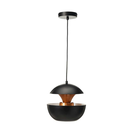 COLGANTE METÁLICO TECNOLITE AUVA II BASE E27 NEGRO CON INTERIOR DORADO ***HAE 2024***