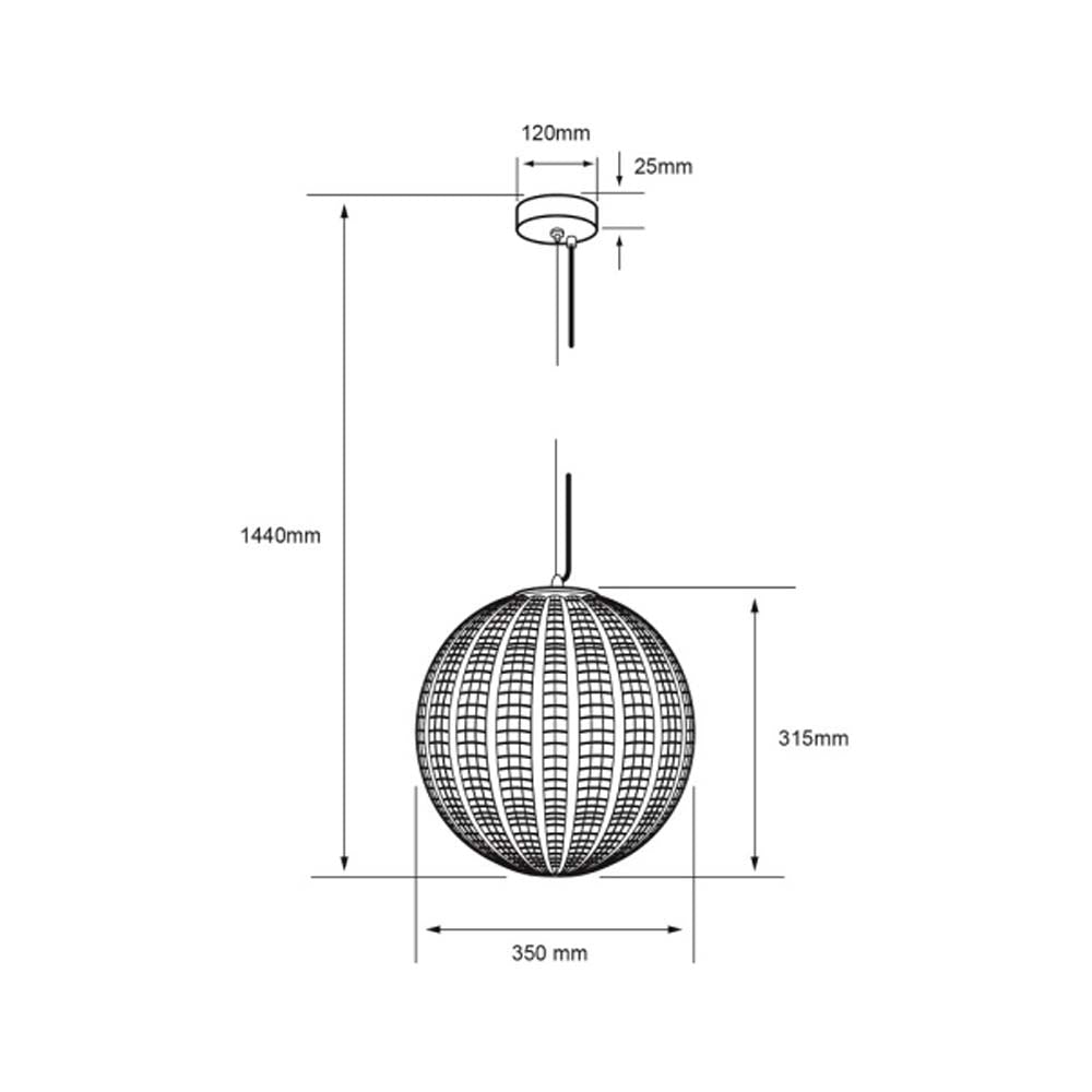 COLGANTE CRISTAL 60W. 1.58MTS. ALTURA PROCION E27 NO INCLUYE FOCO COBRE ***TECNOLITE HAE***