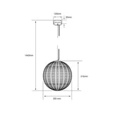 COLGANTE CRISTAL 60W. 1.58MTS. ALTURA PROCION E27 NO INCLUYE FOCO COBRE ***TECNOLITE HAE***