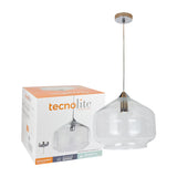 LUMINARIO DE CRISTAL INTERIOR COLGANTE S/L 20W 100-240V E27 MCA. TECNOLITE *** EXHIBIDO ***