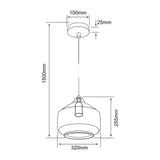 LUMINARIO DE CRISTAL INTERIOR COLGANTE S/L 20W 100-240V E27 MCA. TECNOLITE *** EXHIBIDO ***