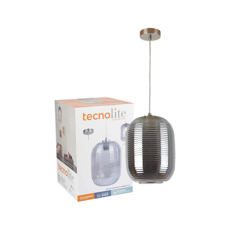 LUMINARIO COLGANTE DE CRISTAL HUMO P/INTERIOR S/L 20W 100-240V E27 ***TECNOLITE HAE***