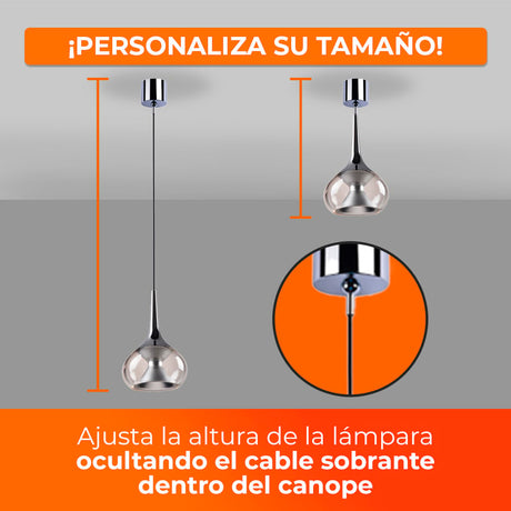 COLGANTE METÁLICO SESTUS TECNOLITE 1.50 METROS DE ALTURA POTENCIA MÁXIMA 360W 6 BASES E27 NO INCLUYE FOCOS