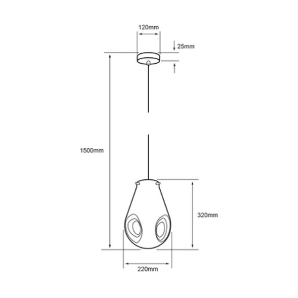 LUMINARIO COLGANTE T/SARIN S/L 100-240V E27  CRISTAL COBRE TECNOLITE ***TECNOLITE HAE***