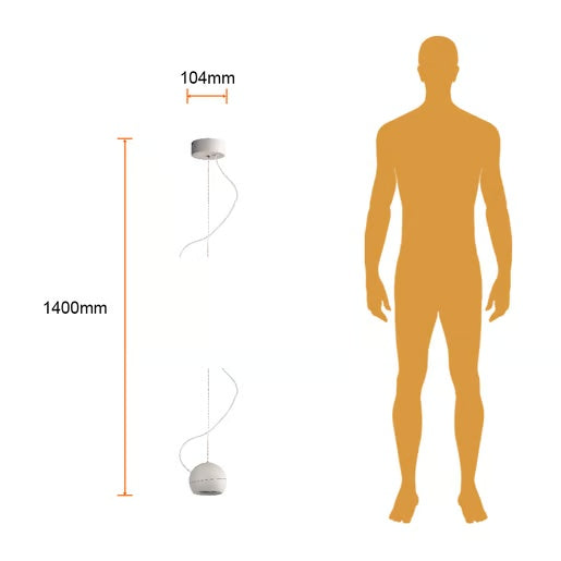 LAMPARA COLGANTE LED DE METAL 1.5M 20W LUZ CALIDA BRILLANTE IRC90 NO ATENUABLE