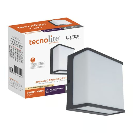 ARBOTANTE EXT MURO LED 20W30KGRIS 127V TECNOLITE