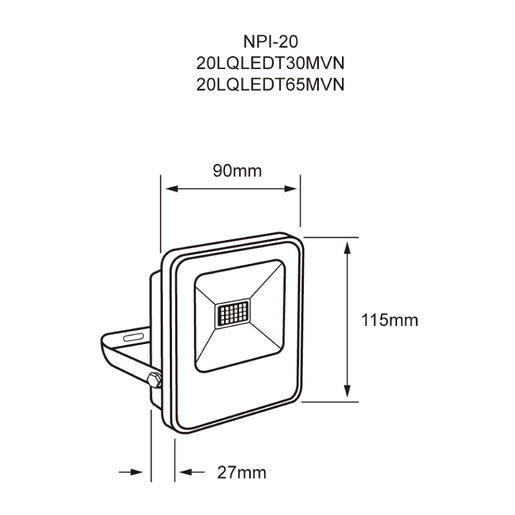REFLECTOR LED EXT 20W 100-277V 3000K 1700LM NEGRO TECNOLITE ***TECNOLITE HAE***