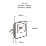 REFLECTOR LED EXT 20W 100-277V 3000K 1700LM NEGRO TECNOLITE ***TECNOLITE HAE***