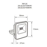 REFLECTOR LED TECNOLITE ZIBAL II 20W LUZ DE DÍA IP65 NO ATENUABLE LED INTEGRADO *** EXHIBIDO ***